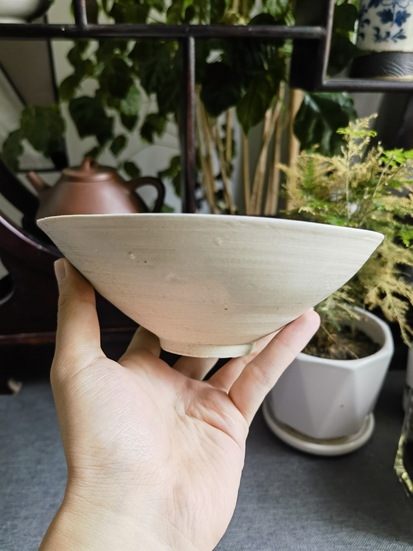 古玩陶瓷南宋青白釉刻花魚紋斗笠碗拍賣，當前價格119元