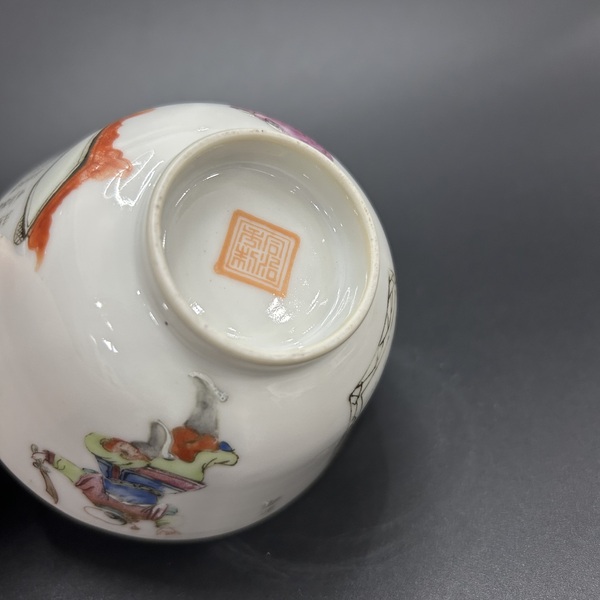 古玩陶瓷清同治粉彩無雙譜人物花口杯拍賣,當前價格5800元