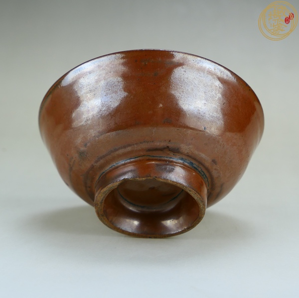 古玩陶瓷明代紫金釉高足碗真品鑒賞圖