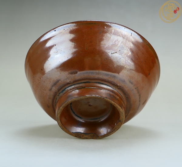 古玩陶瓷明代紫金釉高足碗真品鑒賞圖
