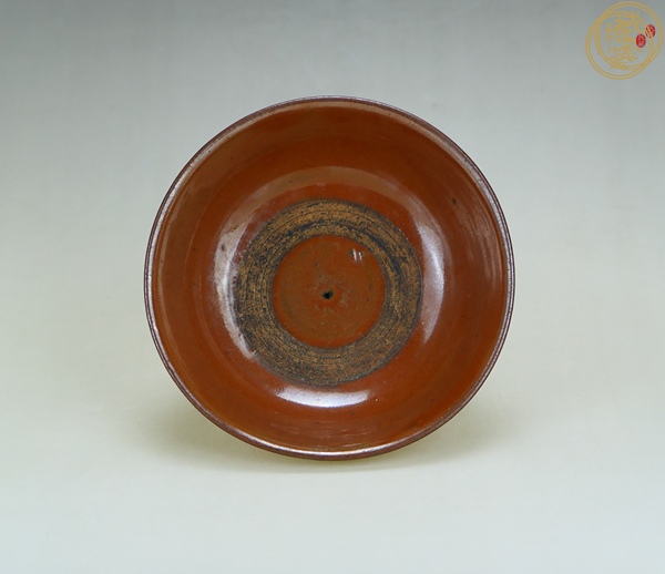 古玩陶瓷明代紫金釉高足碗真品鑒賞圖