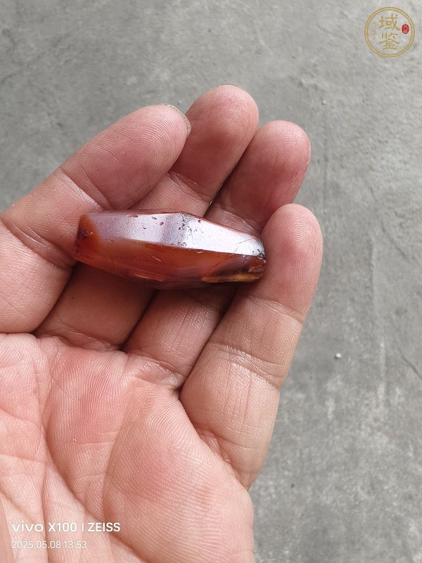 古玩玉器天然紅瑪瑙多棱珠真品鑒賞圖