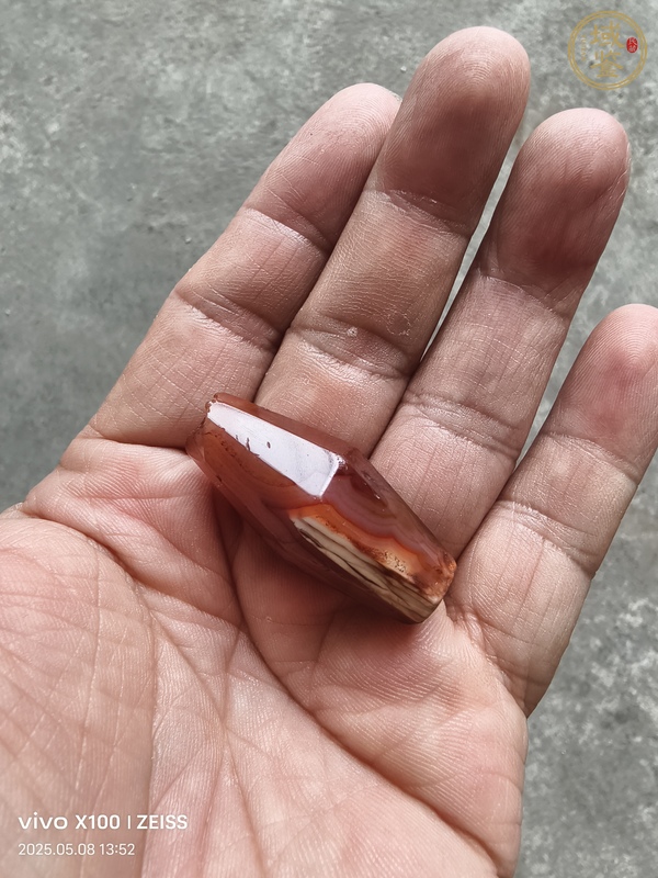 古玩玉器天然紅瑪瑙多棱珠真品鑒賞圖
