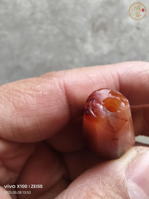古玩玉器天然紅瑪瑙多棱珠真品鑒賞圖