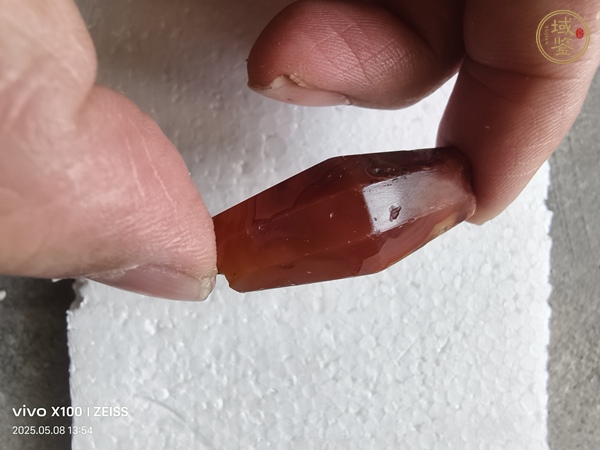 古玩玉器天然紅瑪瑙多棱珠真品鑒賞圖