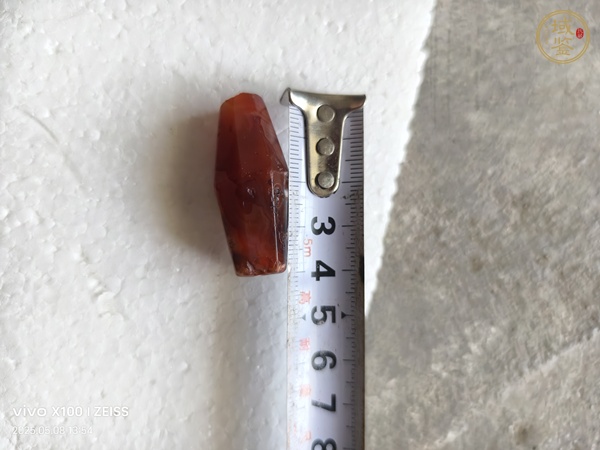 古玩玉器天然紅瑪瑙多棱珠真品鑒賞圖