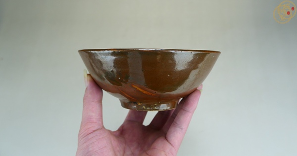 古玩晚清磁州窯醬紅釉碗真品鑒賞圖