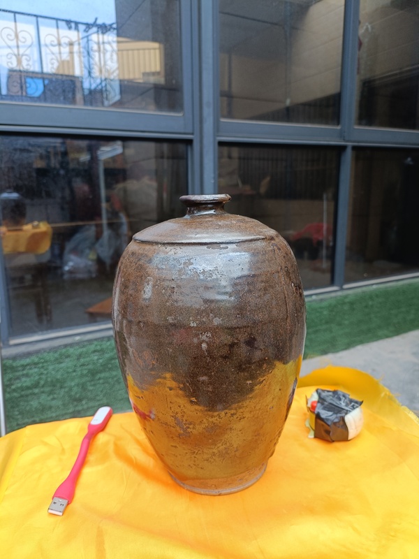 古玩陶瓷館藏級精品元末明初黑釉梅瓶(瓶中之王)拍賣，當(dāng)前價格1880元