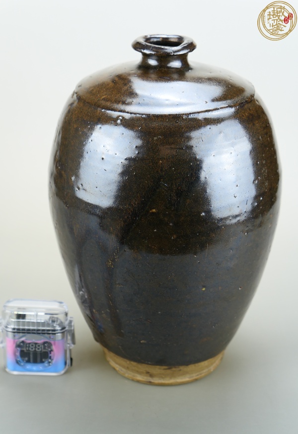 古玩陶瓷黑釉梅瓶真品鑒賞圖