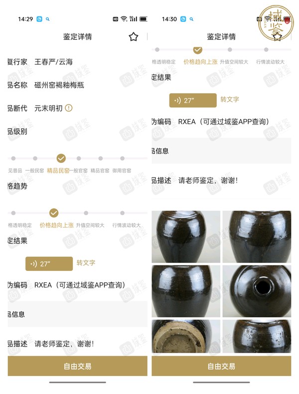 古玩陶瓷黑釉梅瓶真品鑒賞圖
