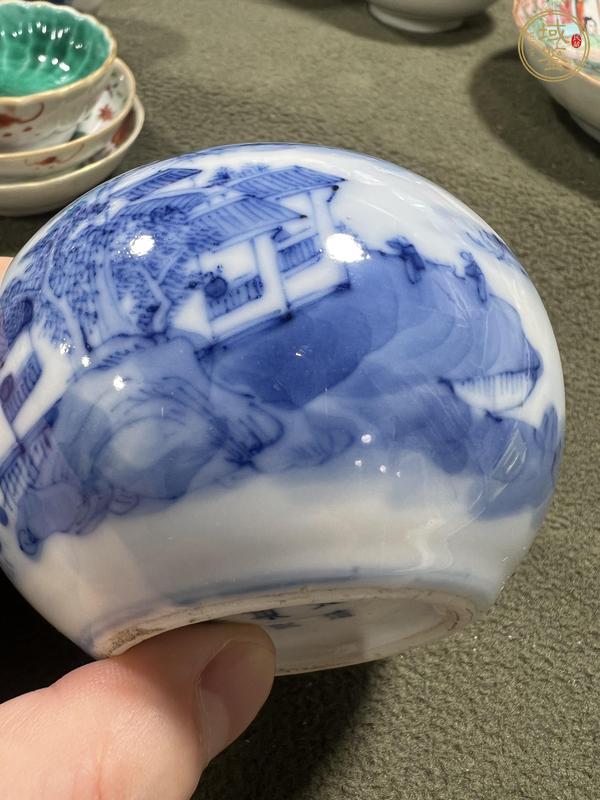 古玩陶瓷青花山水人物水洗真品鑒賞圖
