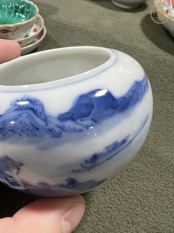 古玩陶瓷青花山水人物水洗真品鑒賞圖