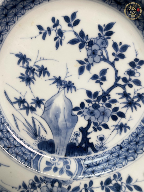古玩陶瓷康熙青花折沿盤真品鑒賞圖