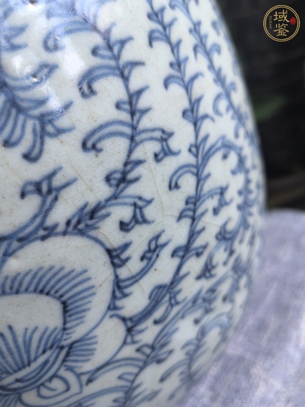 古玩陶瓷 纏枝花卉青花罐真品鑒賞圖