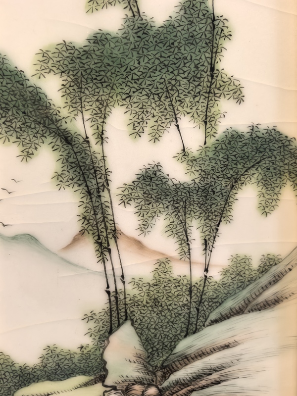 古玩陶瓷大名家蓮溪陶淺絳彩墨竹圖瓷板拍賣，當前價格2980元