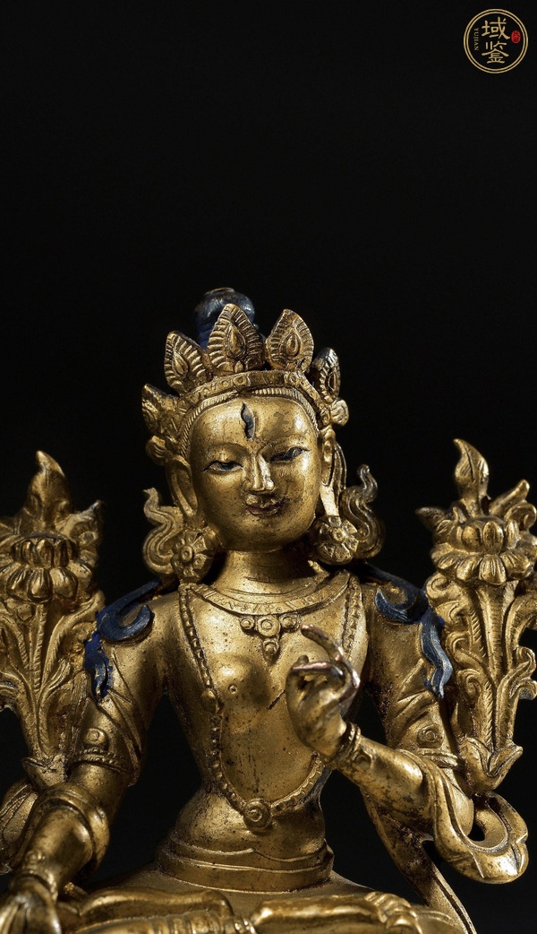 古玩銅器銅鎏金度母真品鑒賞圖