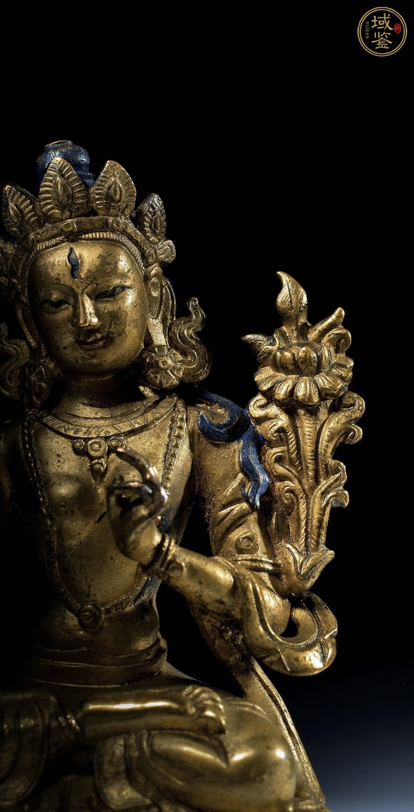 古玩銅器銅鎏金度母真品鑒賞圖