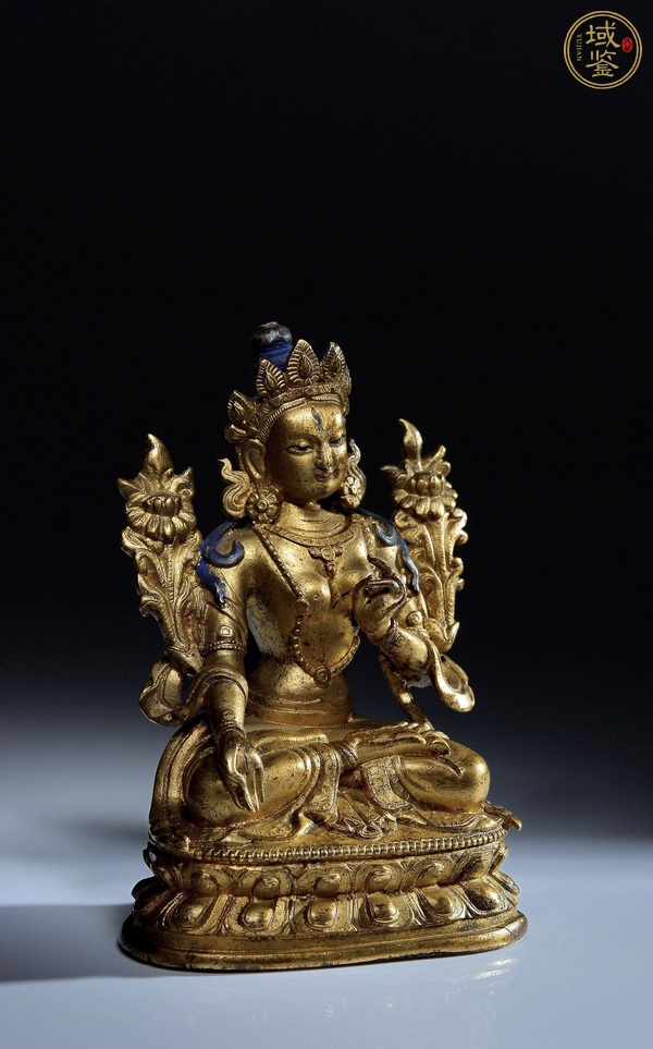 古玩銅器銅鎏金度母真品鑒賞圖