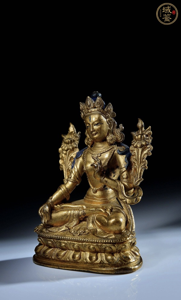 古玩銅器銅鎏金度母真品鑒賞圖