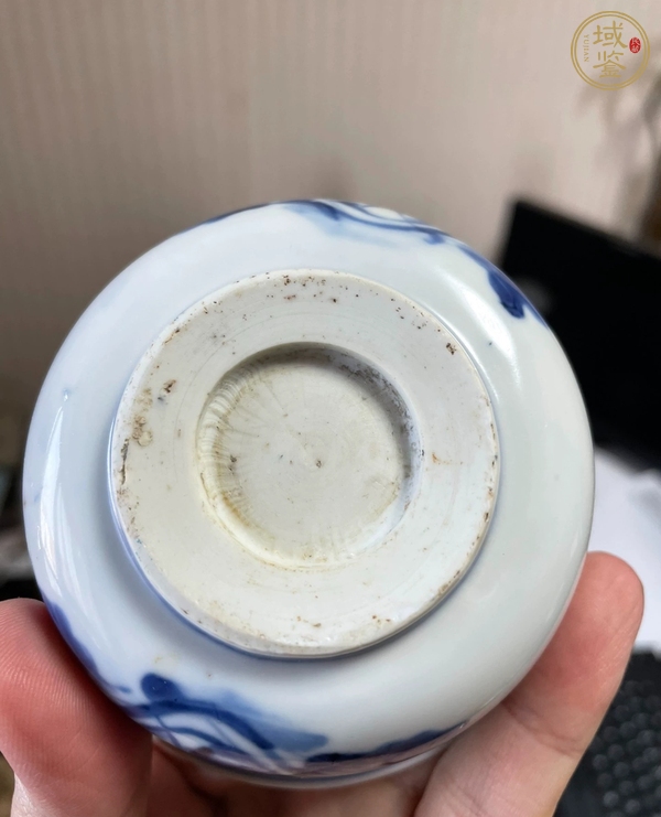 古玩陶瓷萊菔紋玉環(huán)底青花杯真品鑒賞圖