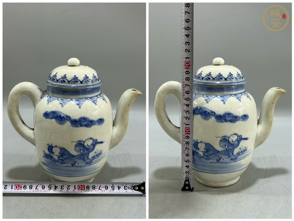 古玩陶瓷民國青花茶壺真品鑒賞圖