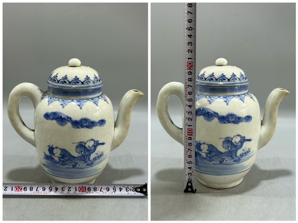 古玩陶瓷民國(guó)青花茶壺拍賣(mài)，當(dāng)前價(jià)格1000元