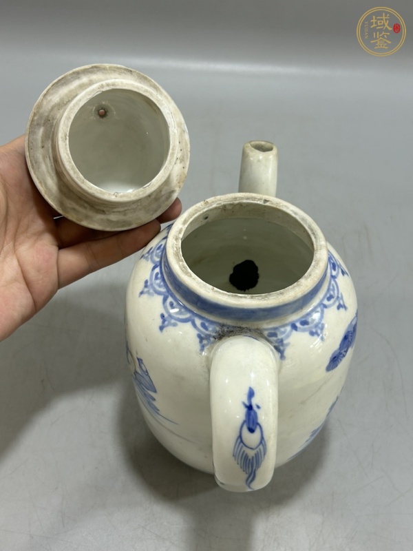 古玩陶瓷民國青花茶壺真品鑒賞圖