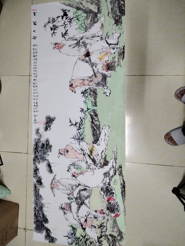 古玩字畫謝瑞新人物<竹林七賢>拍賣，當(dāng)前價格10000元