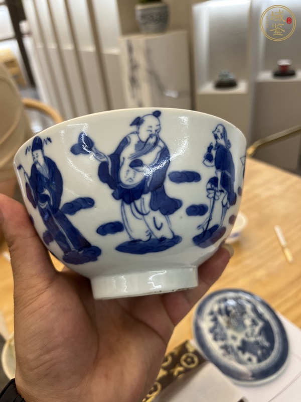 古玩青花八仙人物紋碗真品鑒賞圖