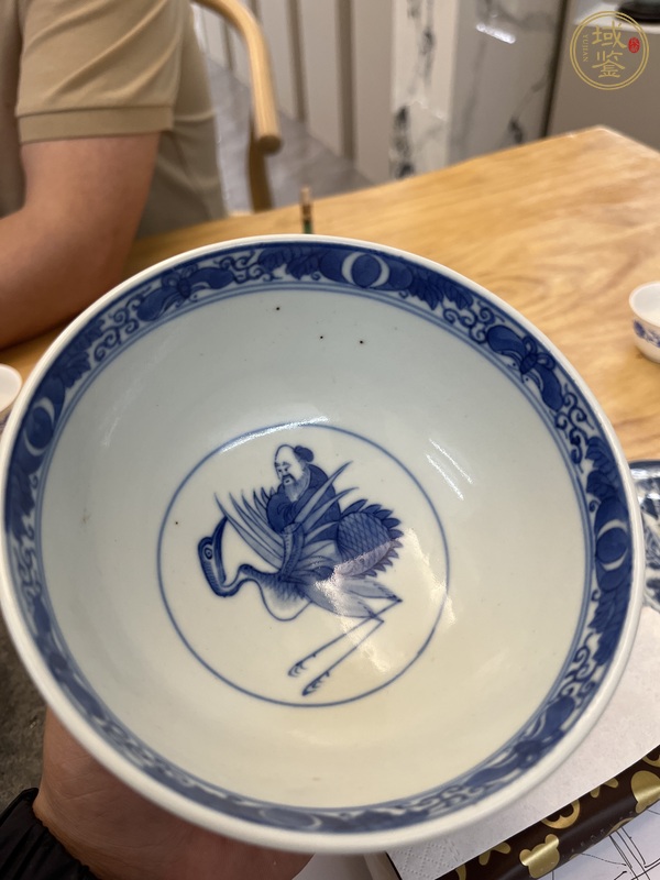 古玩陶瓷青花八仙人物紋碗真品鑒賞圖