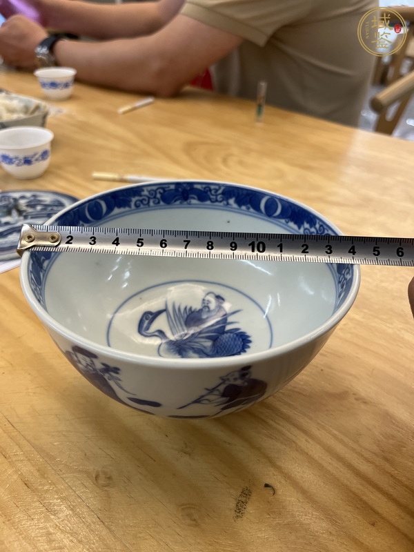 古玩陶瓷青花八仙人物紋碗真品鑒賞圖