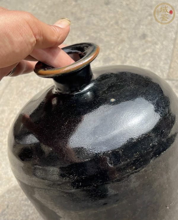 古玩陶瓷耀州窯黑釉豐肩梅瓶真品鑒賞圖
