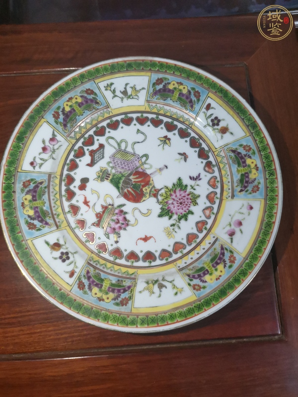 古玩粉彩花卉紋盤真品鑒賞圖