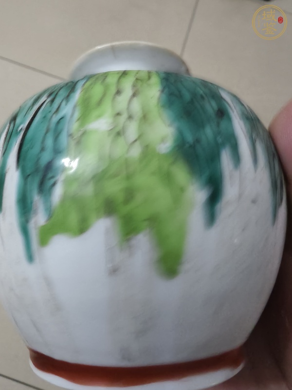 古玩陶瓷粉彩白菜紋蘋果尊真品鑒賞圖