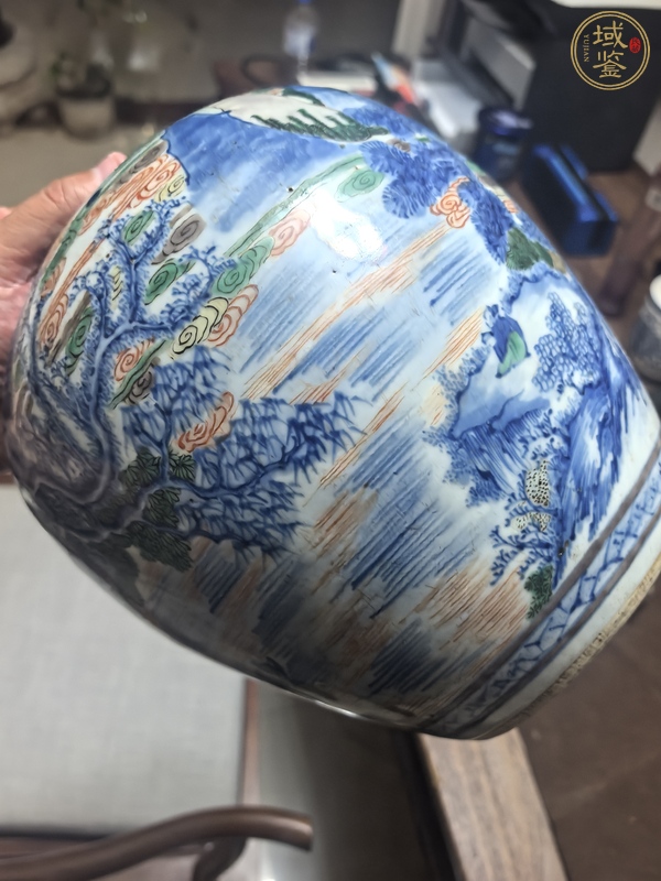 古玩陶瓷青花加彩罐真品鑒賞圖