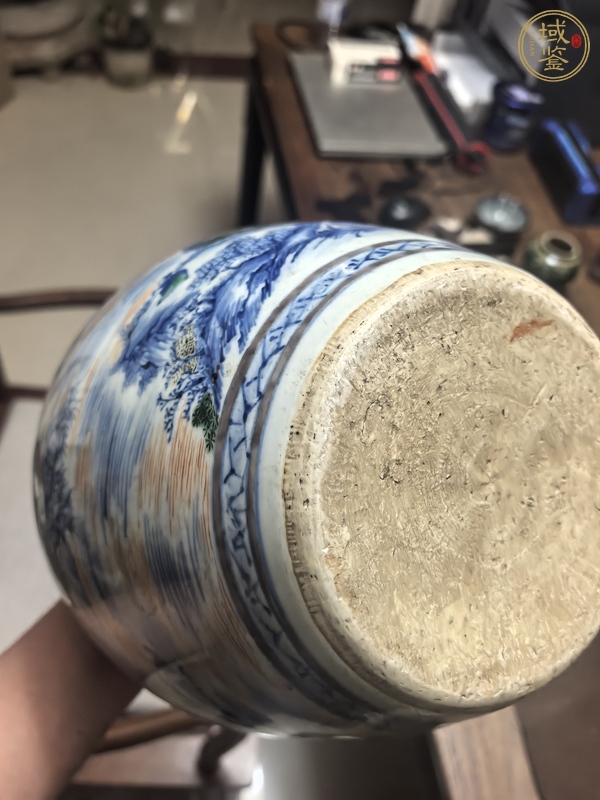 古玩陶瓷青花加彩罐真品鑒賞圖