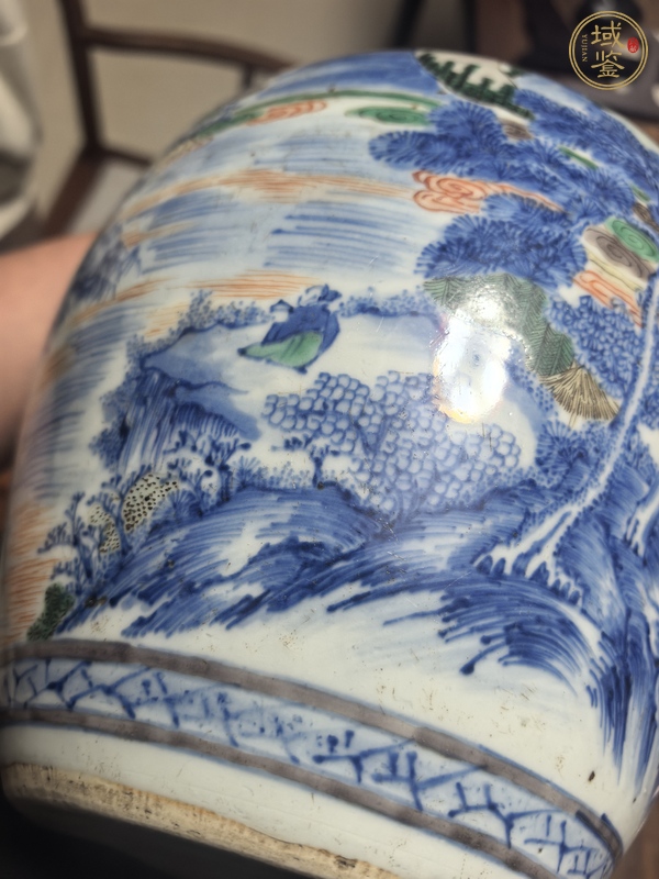 古玩陶瓷青花加彩罐真品鑒賞圖