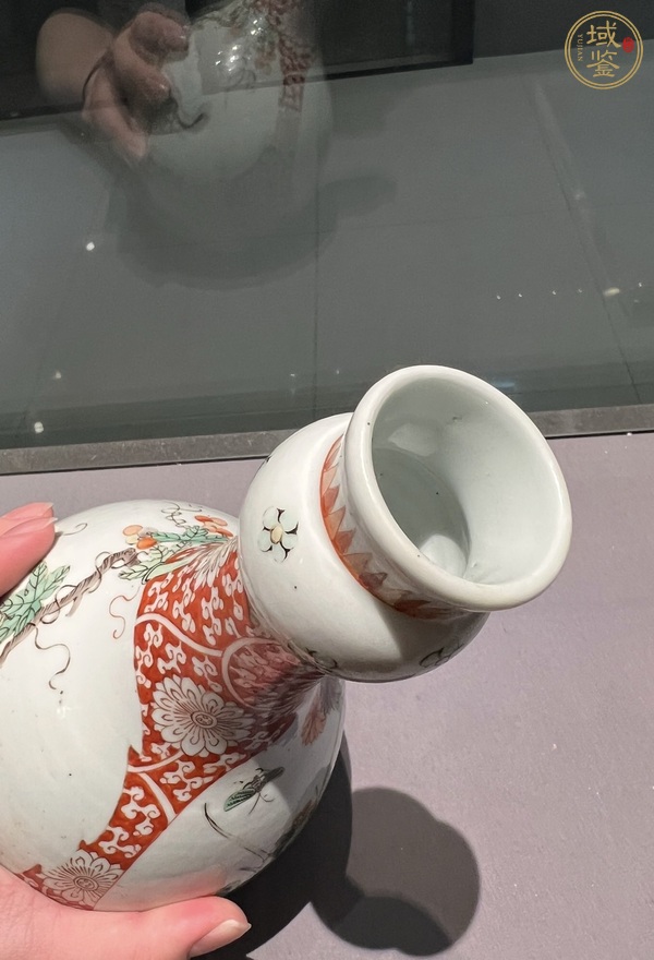 古玩陶瓷洞石花卉紋蒜頭瓶真品鑒賞圖