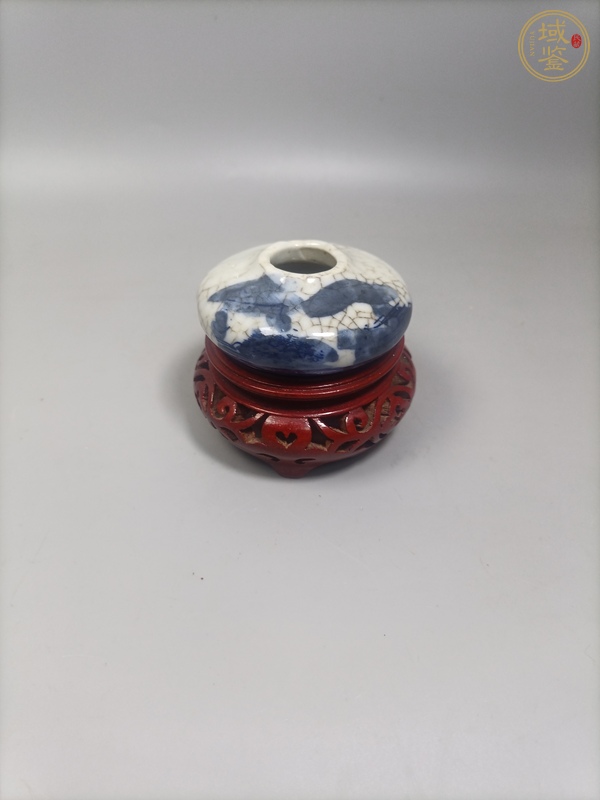 古玩哥釉青花水盂真品鑒賞圖