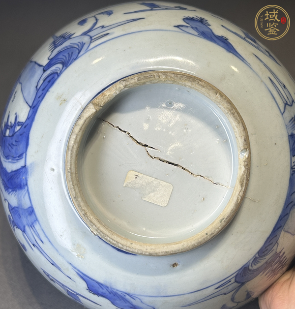 古玩陶瓷青花山水人物紋碗真品鑒賞圖