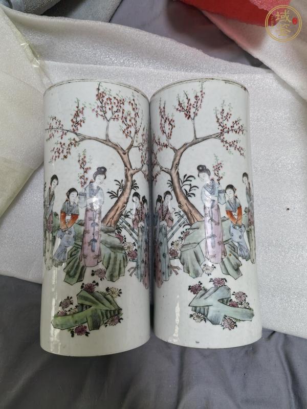 古玩陶瓷粉彩帽筒真品鑒賞圖