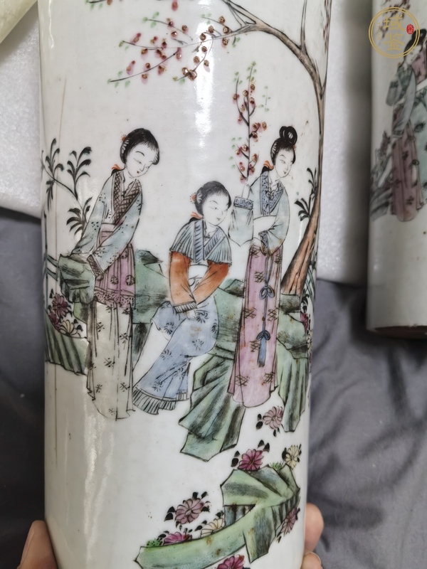 古玩陶瓷粉彩帽筒真品鑒賞圖