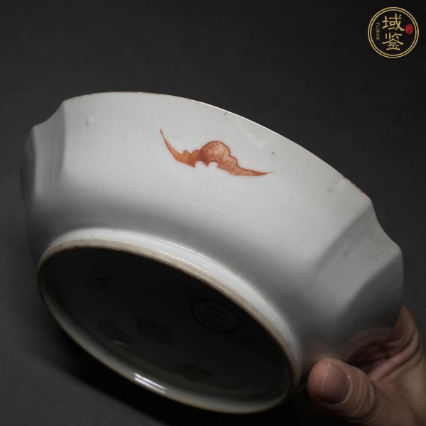古玩陶瓷清道光粉彩人物故事圖倭角盤真品鑒賞圖