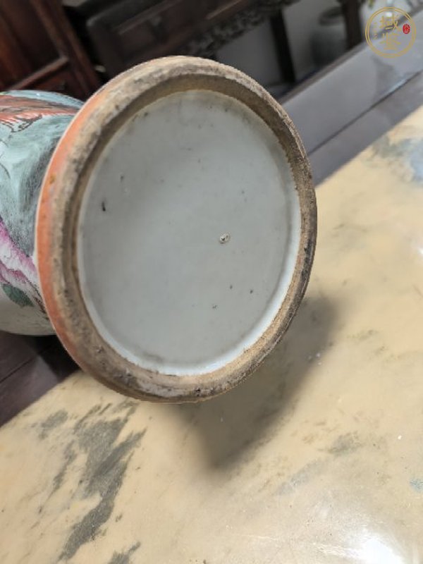 古玩陶瓷民國時期花鳥紋花觚真品鑒賞圖