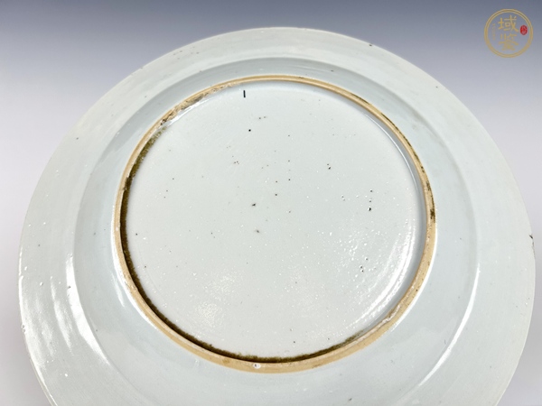 古玩陶瓷清康熙·亭臺樓閣青花盤真品鑒賞圖