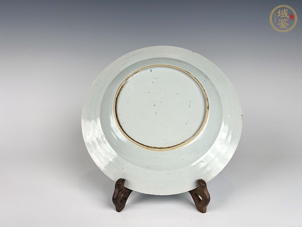古玩陶瓷清康熙·亭臺樓閣青花盤真品鑒賞圖