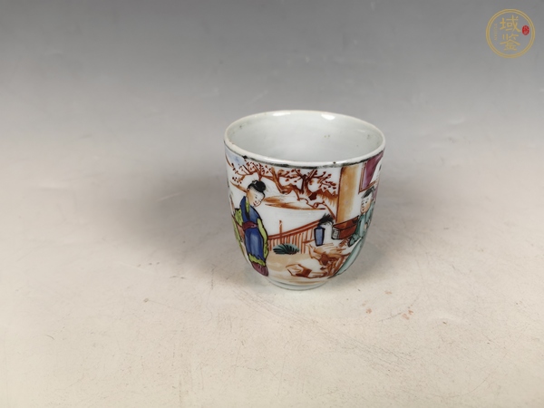 古玩陶瓷清乾隆滿大人合家歡粉彩咖啡杯真品鑒賞圖