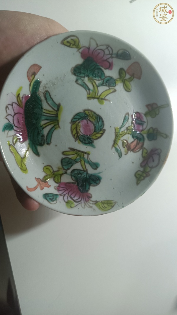 古玩陶瓷晚清四季花卉紋盤真品鑒賞圖
