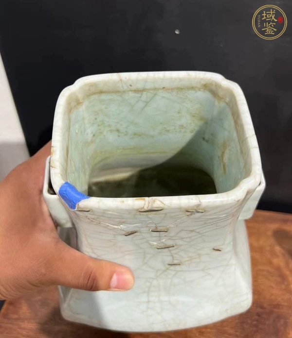 古玩陶瓷哥釉貫耳尊真品鑒賞圖