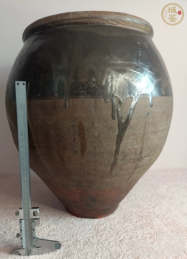 古玩陶瓷黑釉大罐真品鑒賞圖